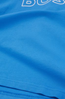 Kids' T-shirt in cotton jersey with transparent 3D logo, Blue