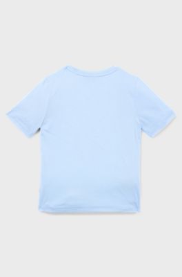 Kids' T-shirt in pure cotton with logo print, Light Blue