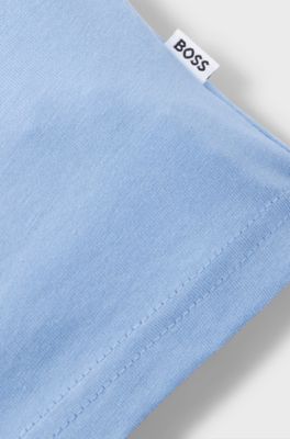 Kids' T-shirt in pure cotton with logo print, Light Blue