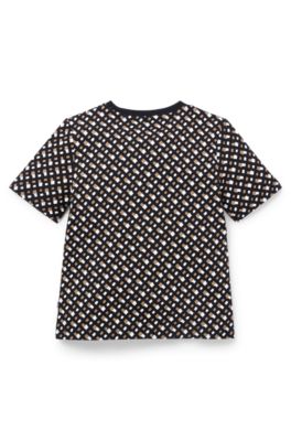 BOSS - Kids' T-shirt in pure cotton with monogram print