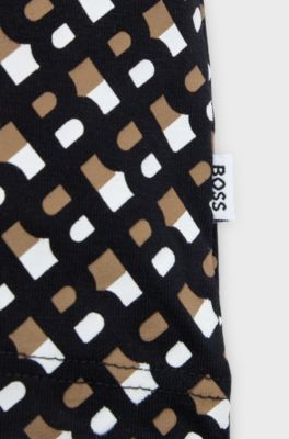 Kids' T-shirt in pure cotton with monogram print, Black
