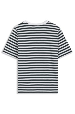 T-shirt per bambini regular fit in cotone a righe orizzontali, A disegni