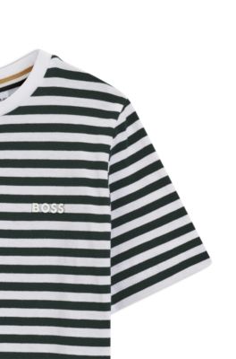 T-shirt per bambini regular fit in cotone a righe orizzontali, A disegni