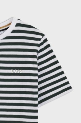 Kids' regular-fit T-shirt in cotton with horizontal stripes, Patterned