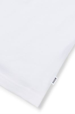 Kids' slim-fit T-shirt in cotton with signature artwork, White