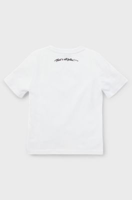 BOSS x Looney Tunes kids' cotton T-shirt with Bugs Bunny artwork, White