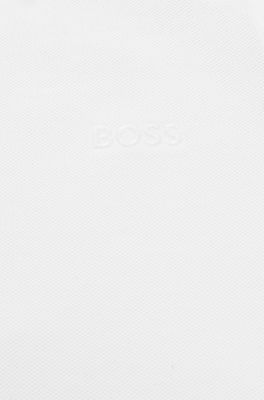 Kids' polo shirt in cotton piqu&eacute; with logo detail, White