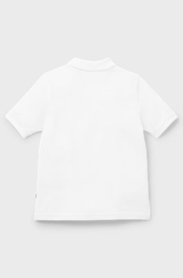 Kids' polo shirt in cotton piqu&eacute; with logo detail, White