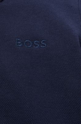 Kids' polo shirt in cotton piqu&eacute; with logo detail, Dark Blue