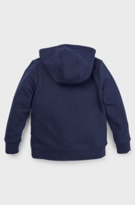 Kids' cotton-blend hoodie with logo print, Dark Blue