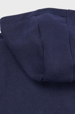 Kids' cotton-blend hoodie with logo print, Dark Blue