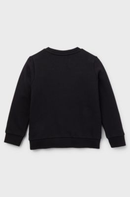 Kids' cotton-blend sweatshirt with logo print, Black