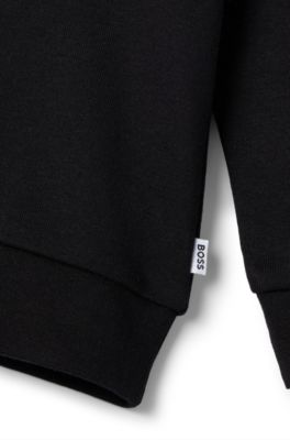 Kids' cotton-blend sweatshirt with logo print, Black