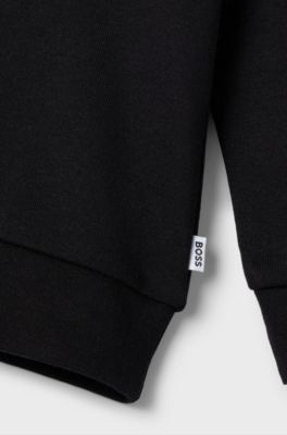 Kids' cotton-blend sweatshirt with logo print, Black