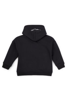 BOSS x Looney Tunes kids' hoodie with Bugs Bunny artwork, Black