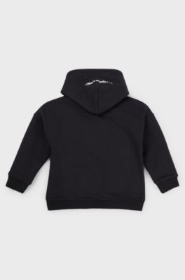 BOSS x Looney Tunes kids' hoodie with Bugs Bunny artwork, Black