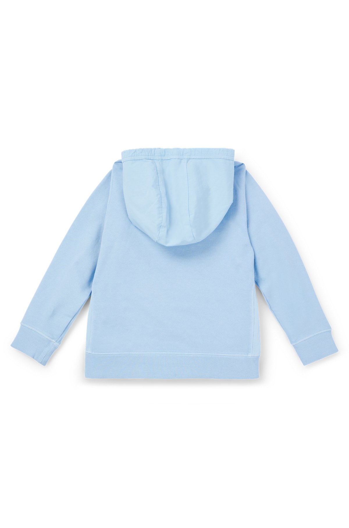 Kids' hoodie in French terry with logo print, Light Blue