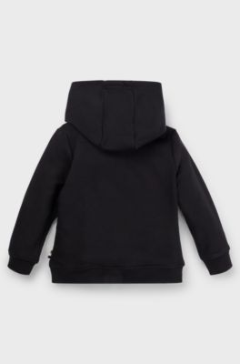 Kids' cotton-blend hoodie with logo print, Black