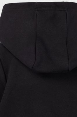 Kids' cotton-blend hoodie with logo print, Black