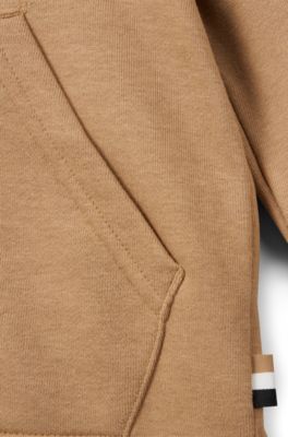 Kids-Hoodie aus Baumwoll-Mix mit Logo-Print, Braun