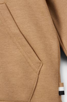 Kids' cotton-blend hoodie with logo print, Brown