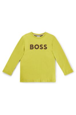 BOSS - Kids' long-sleeved T-shirt in cotton with logo print