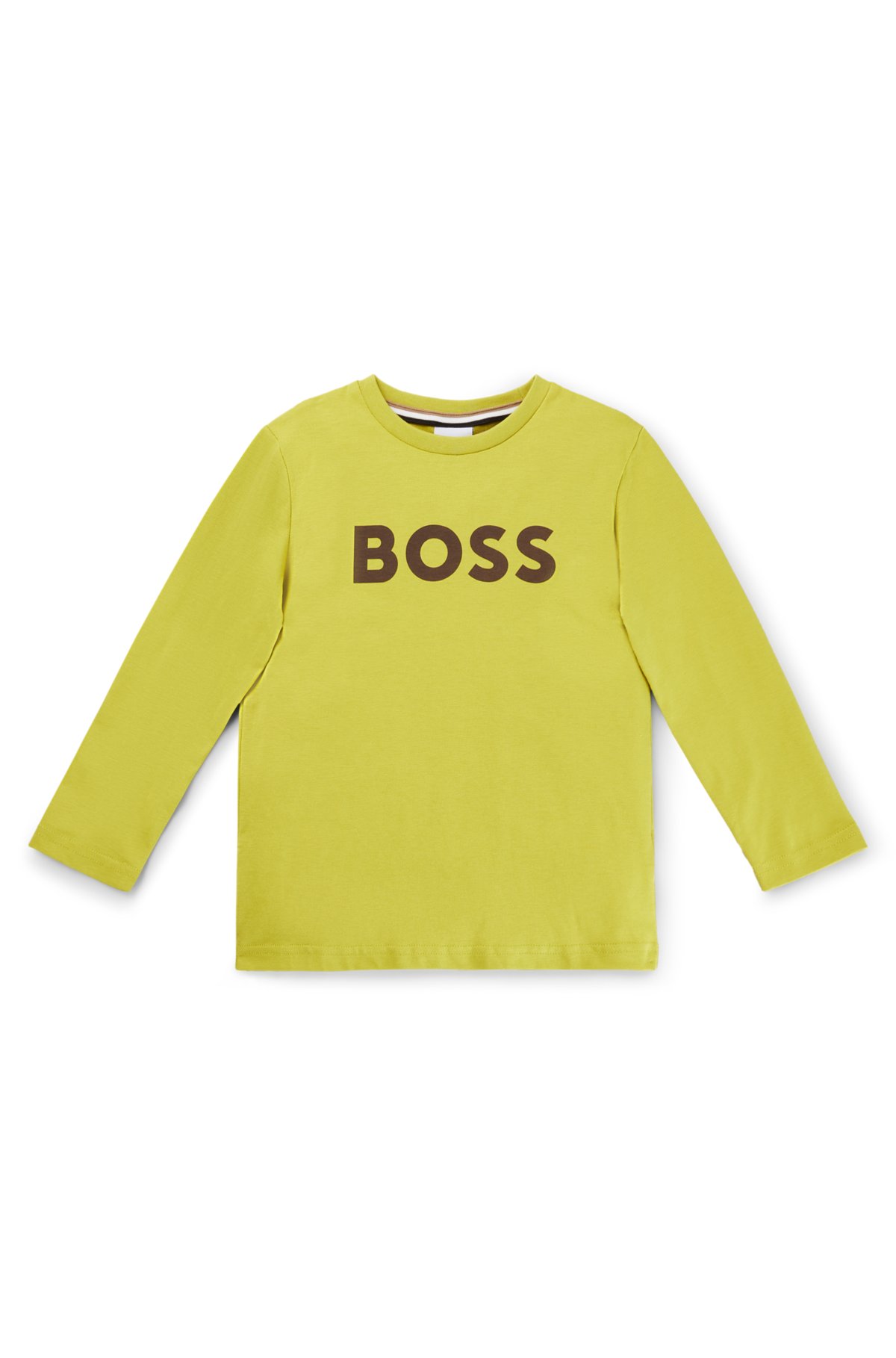 Camiseta de manga larga en algodón amarilla para niño