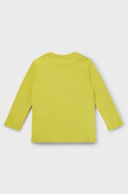 Kids' long-sleeved T-shirt in cotton with logo print, Green