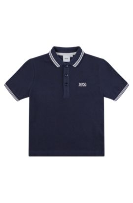 Hugo Boss Kids J25C70 M41 Long Sleeves Cotton Boy's Polo Shirt Grey 4-16 Years 