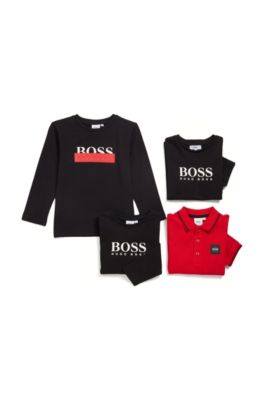 Kids' logo T-shirt in single-jersey cotton, Black