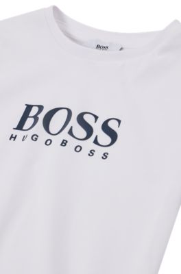 HUGO BOSS Bambino Abbigliamento Top e t-shirt T-shirt T-shirt a maniche corte T-shirt per bambini in jersey di cotone con logo stampato 