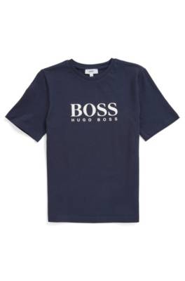 T-shirt en pur coton pour enfant avec logo imprimé à haute densité