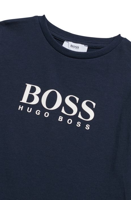 HUGO BOSS Bambino Abbigliamento Top e t-shirt T-shirt T-shirt a maniche corte T-shirt per bambini slim fit in cotone con logo stampato 