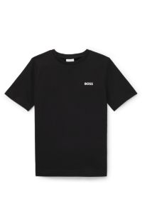 T-shirt Regular en coton avec logo imprimé pour enfant, Noir