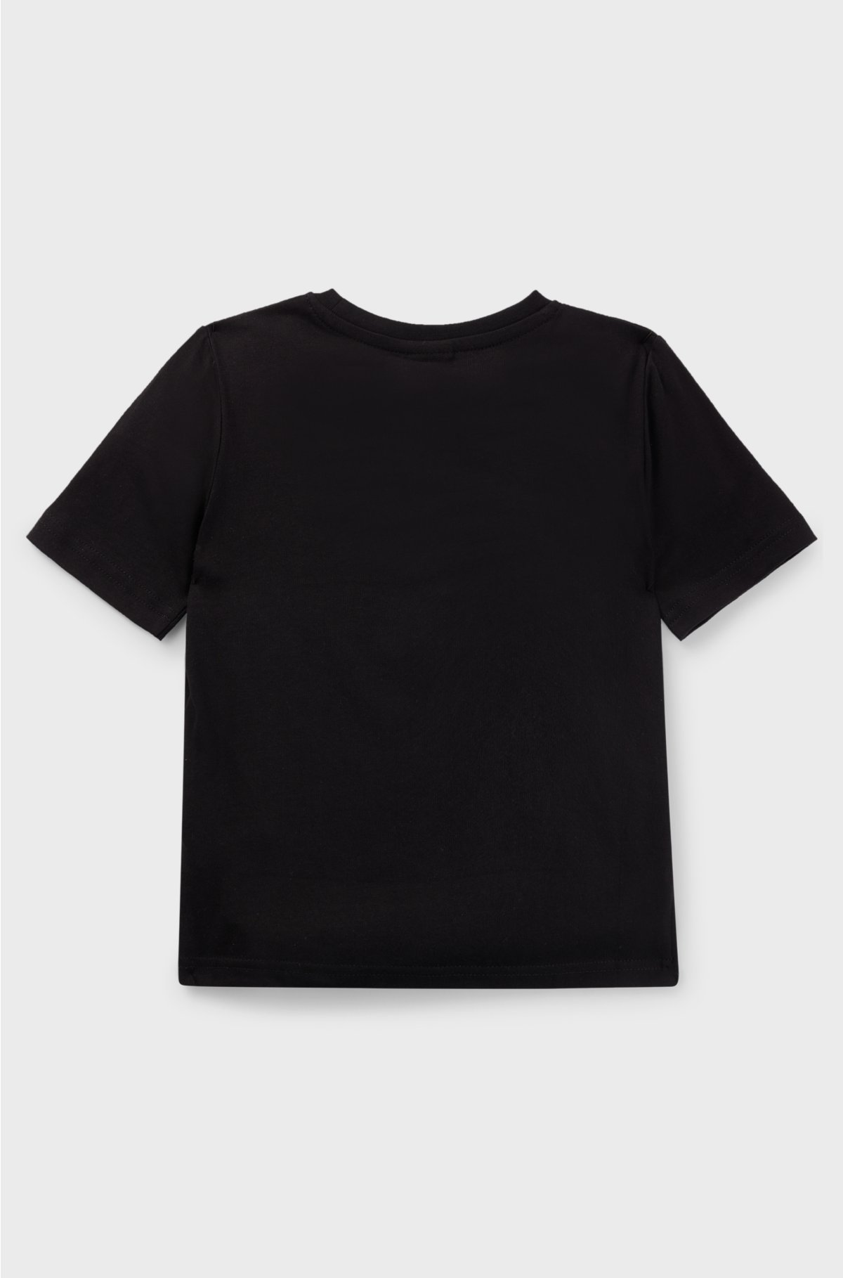 Kids' regular-fit T-shirt in cotton with logo print, Black