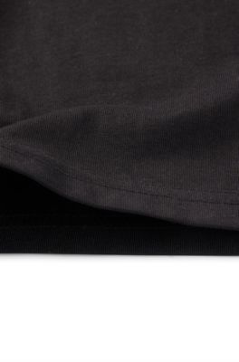 Kids' regular-fit T-shirt in cotton with logo print, Black