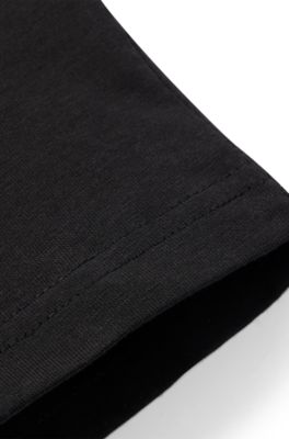 T-shirt per bambini in jersey di cotone con logo a contrasto, Nero