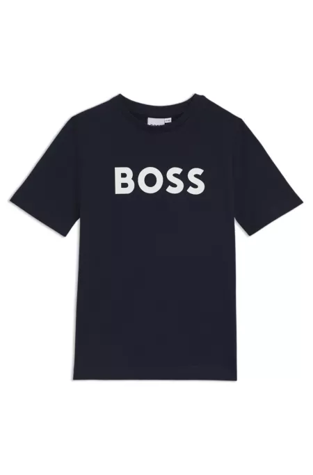 Kids-T-Shirt aus Baumwoll-Jersey mit Kontrast-Logo