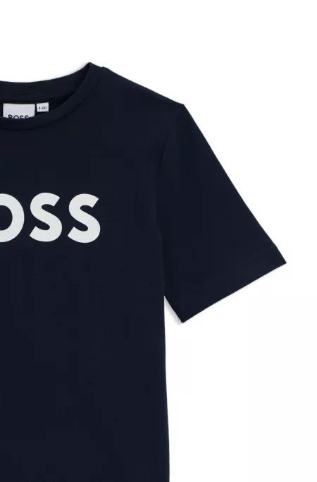 Kids-T-Shirt aus Baumwoll-Jersey mit Kontrast-Logo