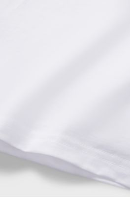 Kids' long-sleeved T-shirt in cotton with contrast logo, White