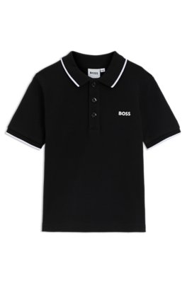 Boss Nero Polo Per Bambini In Cotone
