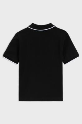 Kids' cotton polo shirt, Black