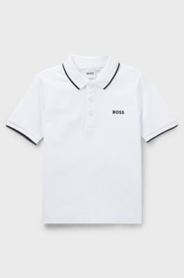 Kids' cotton polo shirt, White