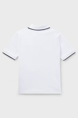 Kids' cotton polo shirt, White