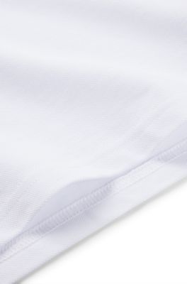 Kids' polo shirt in cotton piqu&eacute; with printed logo, White