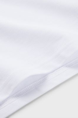Kids' polo shirt in cotton piqu&eacute; with printed logo, White