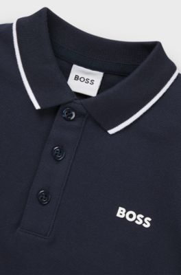 Kids-Poloshirt aus Baumwolle, Dunkelblau