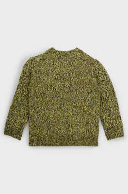 Kids' cotton-blend sweater with embroidered logo, Dark Green