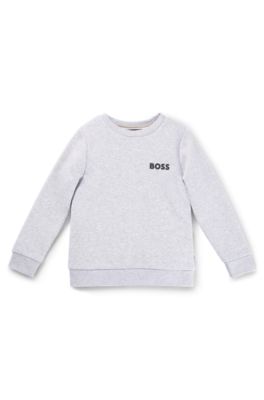 Kids' cotton-blend sweatshirt with logo print, Light Grey