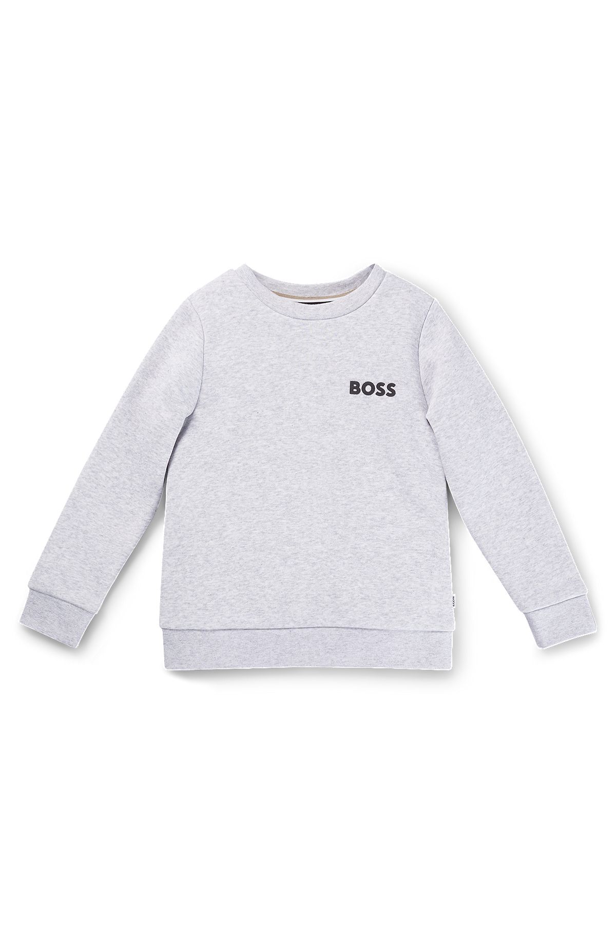 Sweatshirt til børn i bomuldsblanding med logoprint, Lysegrå